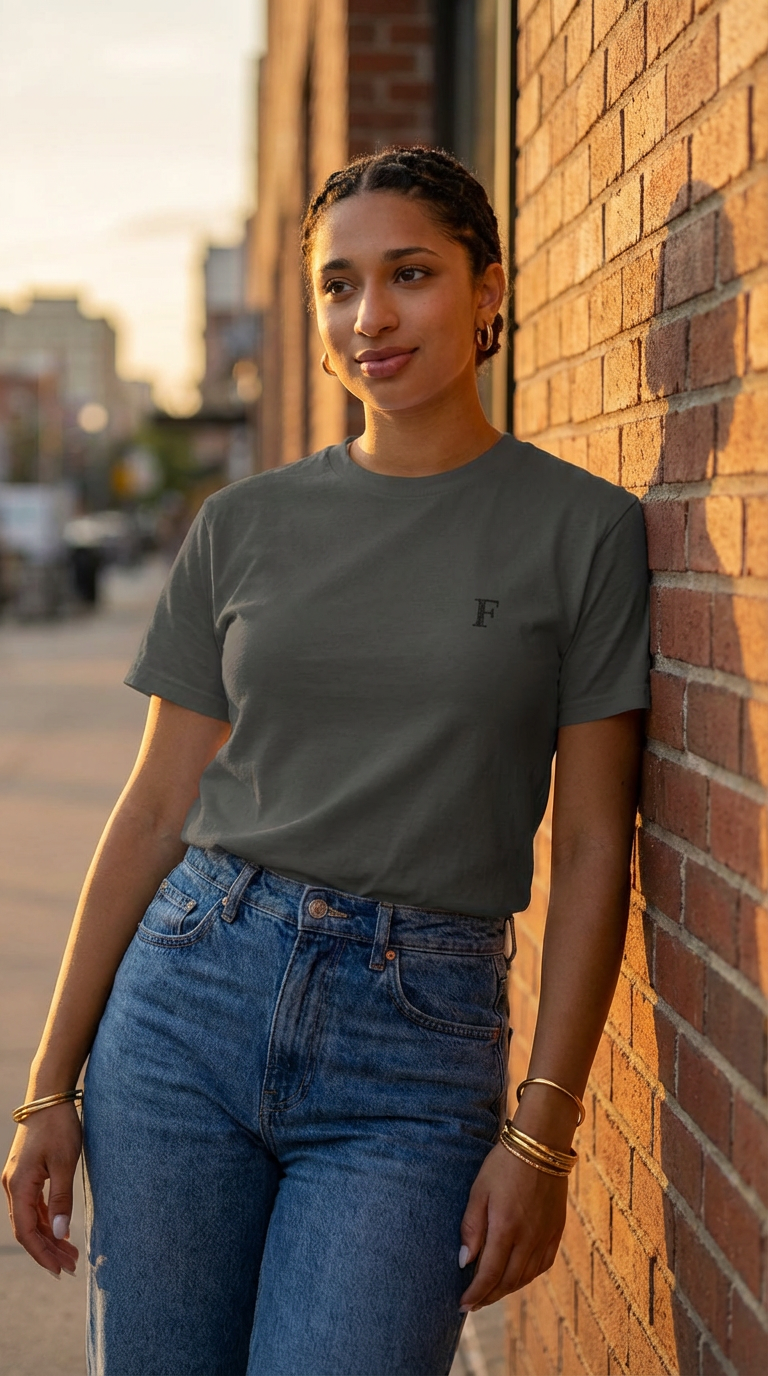 The Shadow Tee | Tone-on-Tone Embroidered